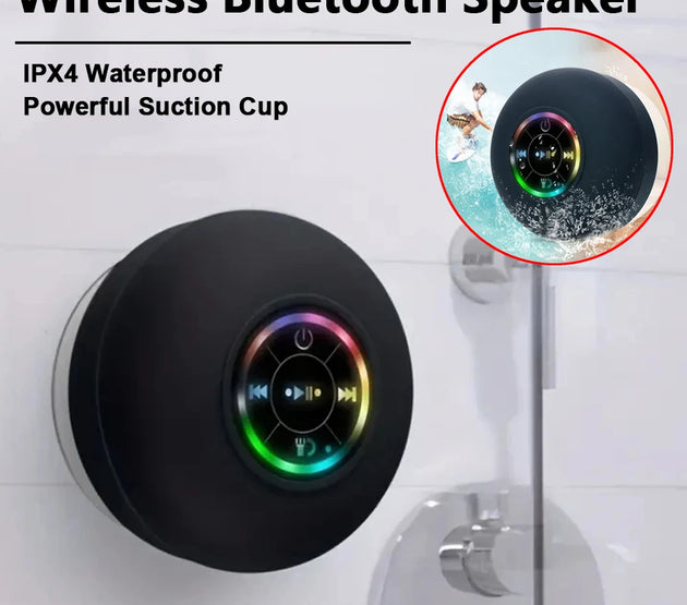 Wireless Bluetooth Speaker Bathroom IPX4 Waterproof Portable Speaker with Powerful Suction Cup Outdoor Sports Stereo Speaker