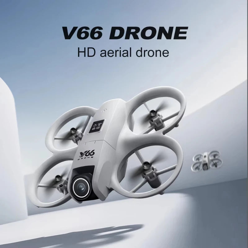 V66 Mini Drone 8K HD Camera Drones WiFi Obstacle Avoidance Foldable Quadcopter RC Helicopter Small Dron Toys for Kids Gift