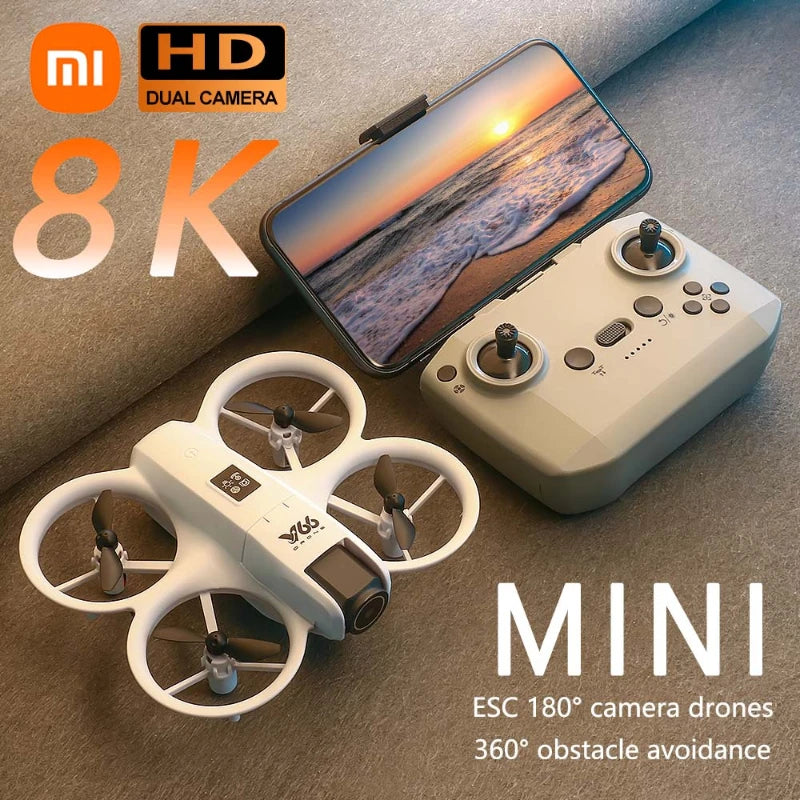 V66 Mini Drone 8K HD Camera Drones WiFi Obstacle Avoidance Foldable Quadcopter RC Helicopter Small Dron Toys for Kids Gift