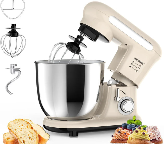 1pc Stand Mixer, Tilt-head Mixers, Kitchen Electric Dough Mixer, For Household Aids, 300W 3.8QT Stainless Steel Bowl, US Plug