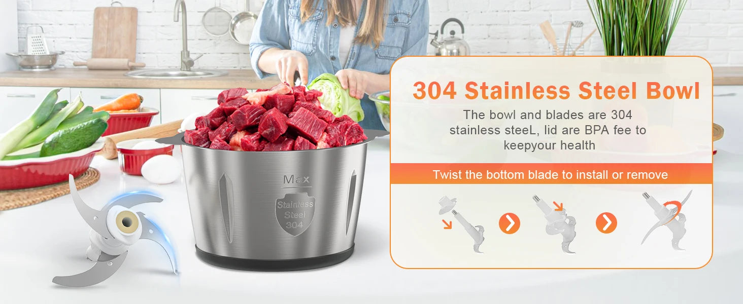 2 Speeds  500W Electric Food Processor 2L Meat Grinder Mincer kitchen Blender Food Processor Slicer Vegetable Food Chopper Meat