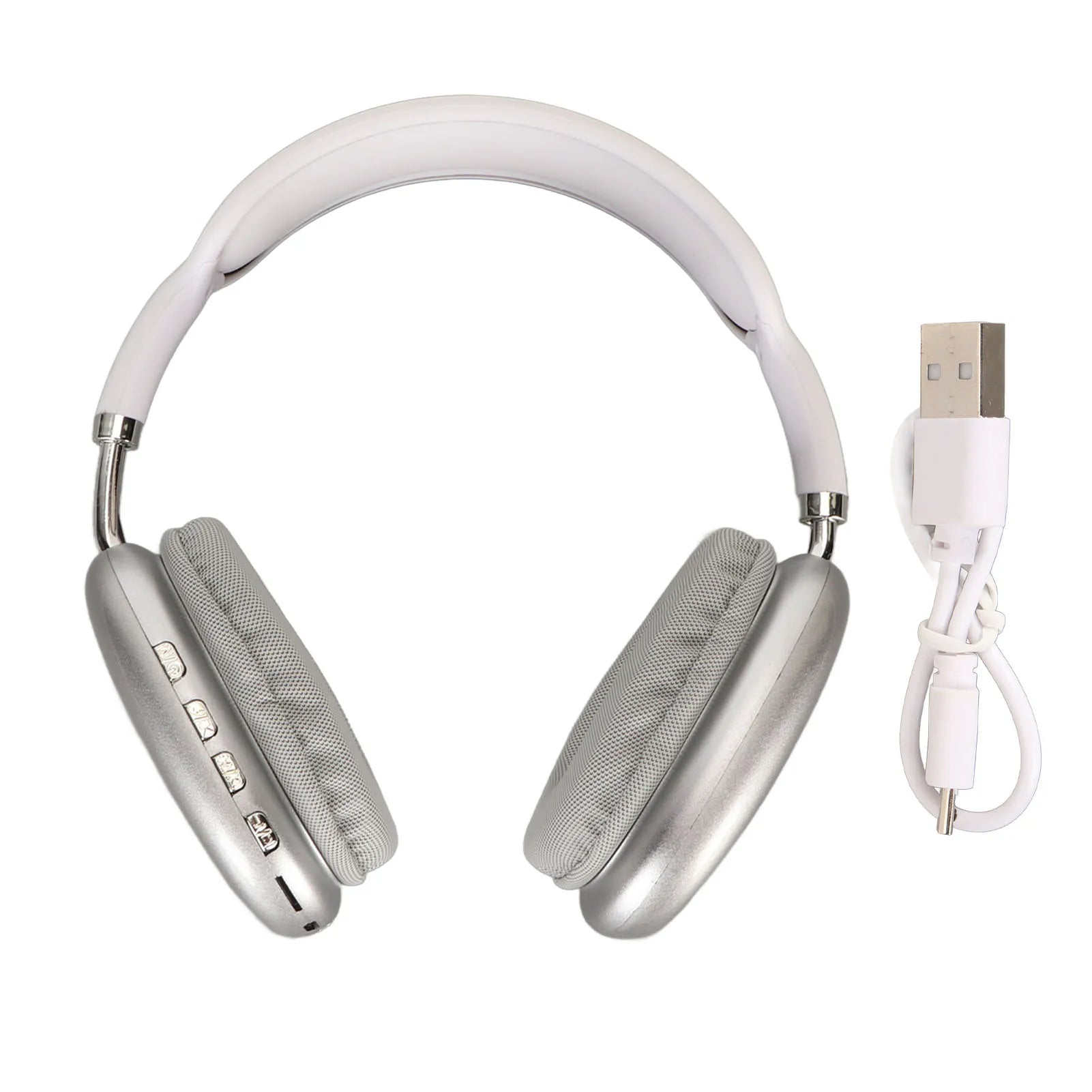 Bluetooth Headphone HiFi  Bass Built in Mic Support Memory Card Wireless Headset for Running Travel White Sports Headphone