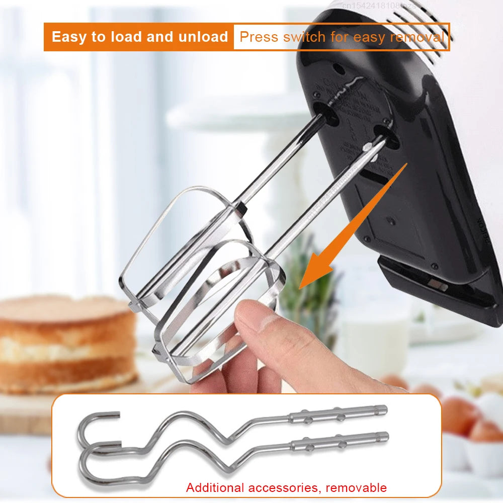 Electric Egg Beater Handheld Food Cake Bread Baking Dough Mixer for Kitchen Cooking 7 Speed Cream Egg White Blender Dough Mixer