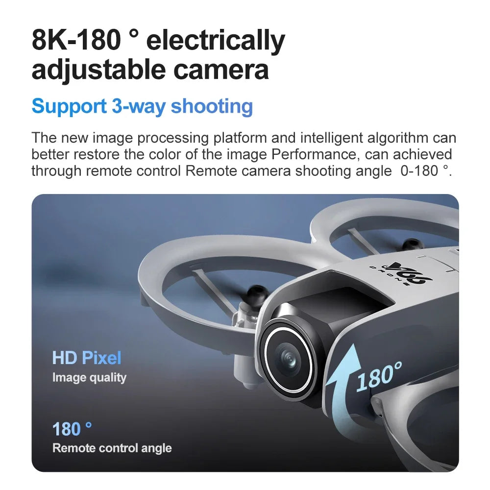 V66 Mini Drone 8K HD Camera Drones WiFi Obstacle Avoidance Foldable Quadcopter RC Helicopter Small Dron Toys for Kids Gift