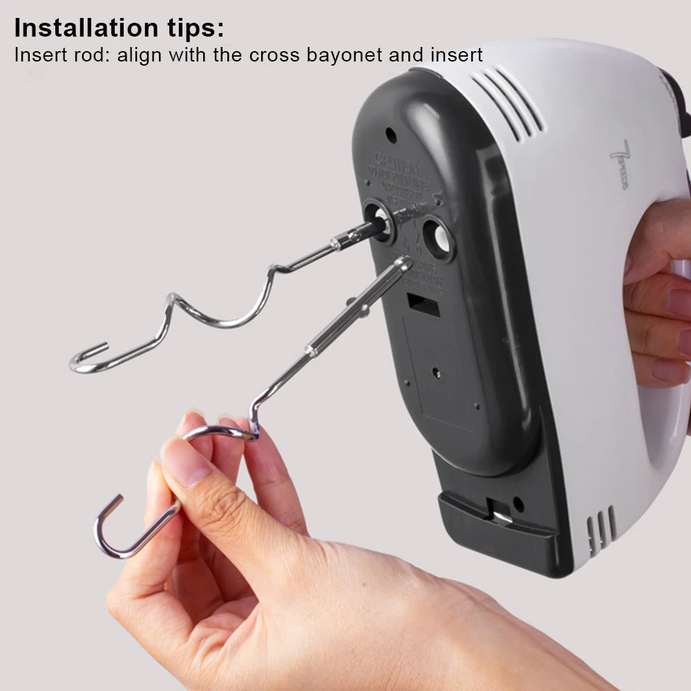 Electric Egg Beater Handheld Food Cake Bread Baking Dough Mixer for Kitchen Cooking 7 Speed Cream Egg White Blender Dough Mixer