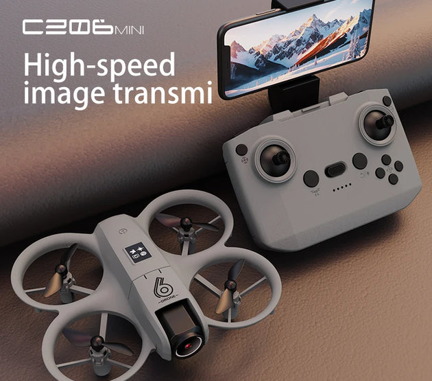 CZ06 Mini Drone for Kids - Rotating Colorful Light RC Quadcopter Aircraft 4K Camera UFO Shape Airplane Toy Gift