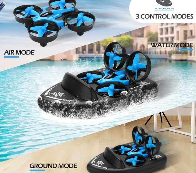 Upgraded JJRC H36F Mini Drone Helicopter 2.4G 4CH 6-Axis Gyro Speed 3D Flip Headless Mode RTF Boat Car Water Ground Air  3-mode