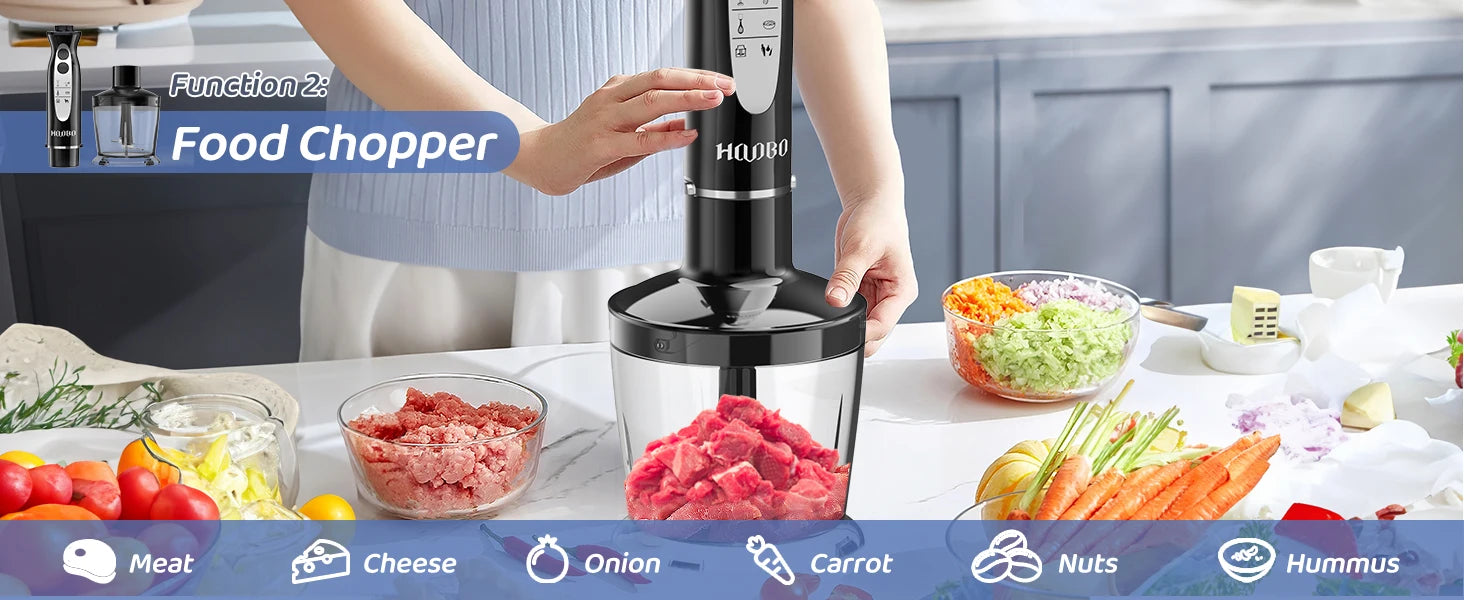 1000 Watt Powerful Handheld Immersion Blender, Vegetable Meat Immersion Egg Beater For Smoothies, Sauces, Baby Food Soups
