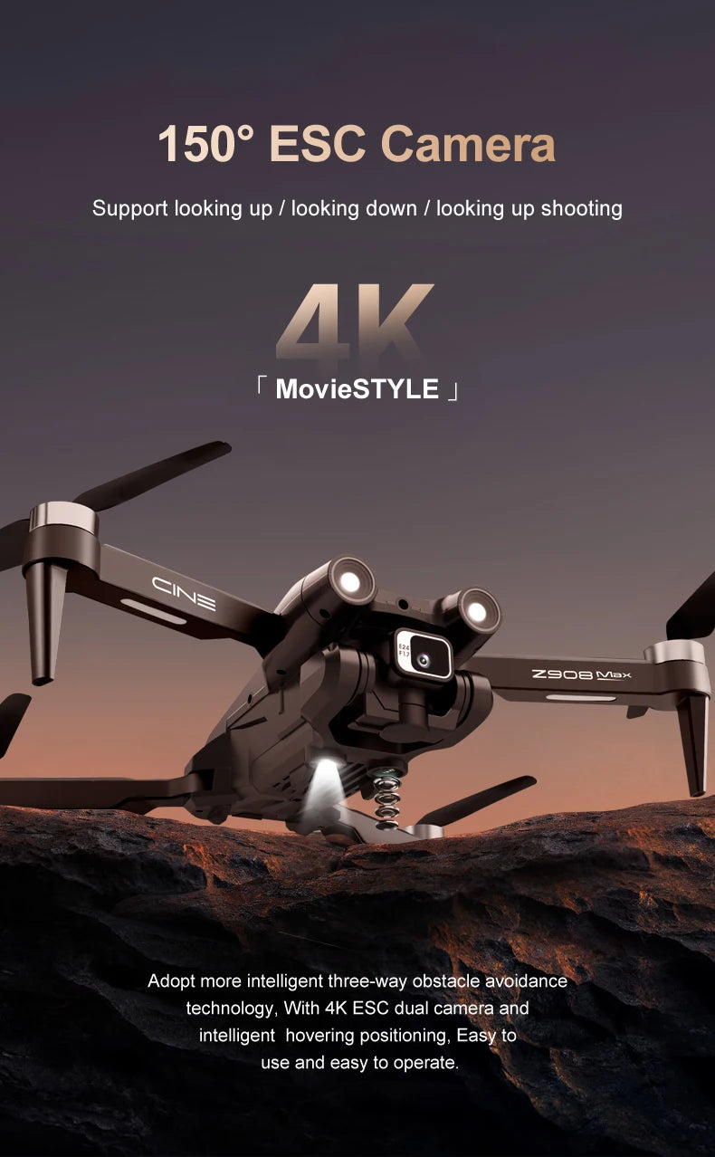 For Xiaomi Z908 Pro /MAX Drone 8K Professional Dual Camera GPS Avoidance Quadcopter Optical Flow Localization 3-side avoidance