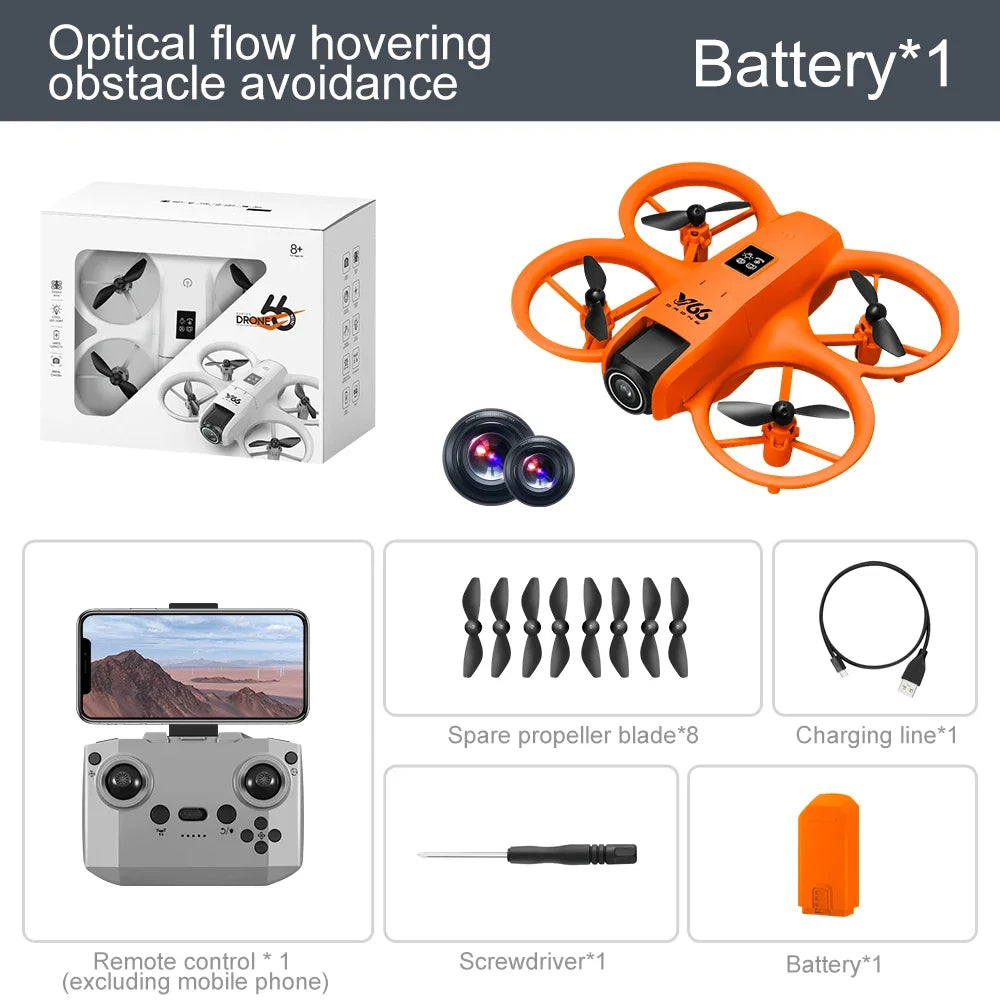 V66 Mini Drone 8K HD Camera Drones WiFi Obstacle Avoidance Foldable Quadcopter RC Helicopter Small Dron Toys for Kids Gift