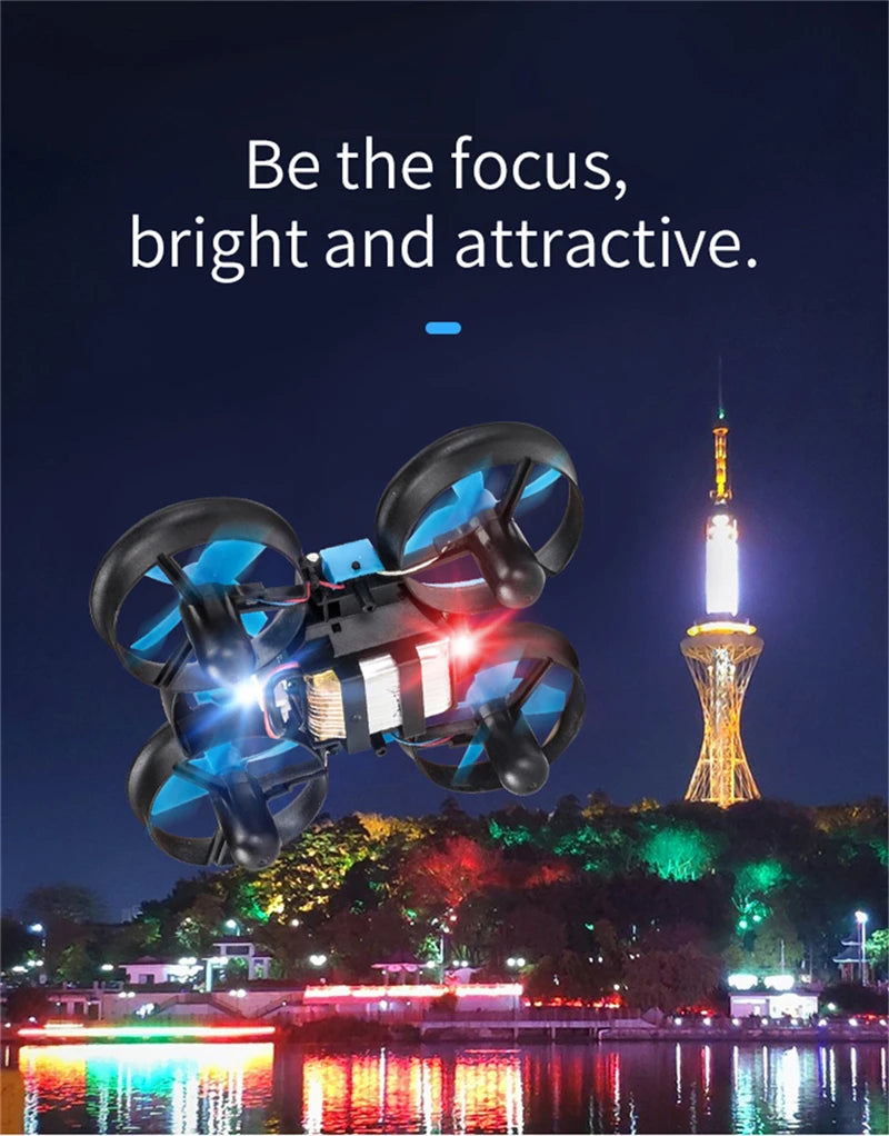 Upgraded JJRC H36F Mini Drone Helicopter 2.4G 4CH 6-Axis Gyro Speed 3D Flip Headless Mode RTF Boat Car Water Ground Air  3-mode