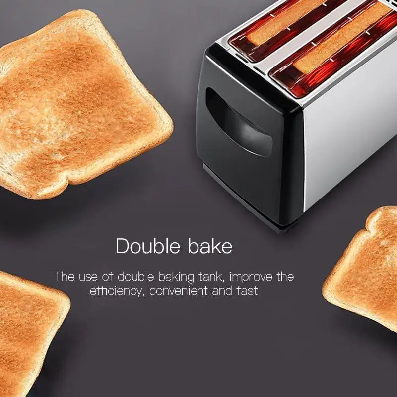 Smart Retro Electric Mini Toaster Oven Auto Pop-Up 2 Slices Sandwich Bread Toaster with Defrosting Warming Function for Home Use
