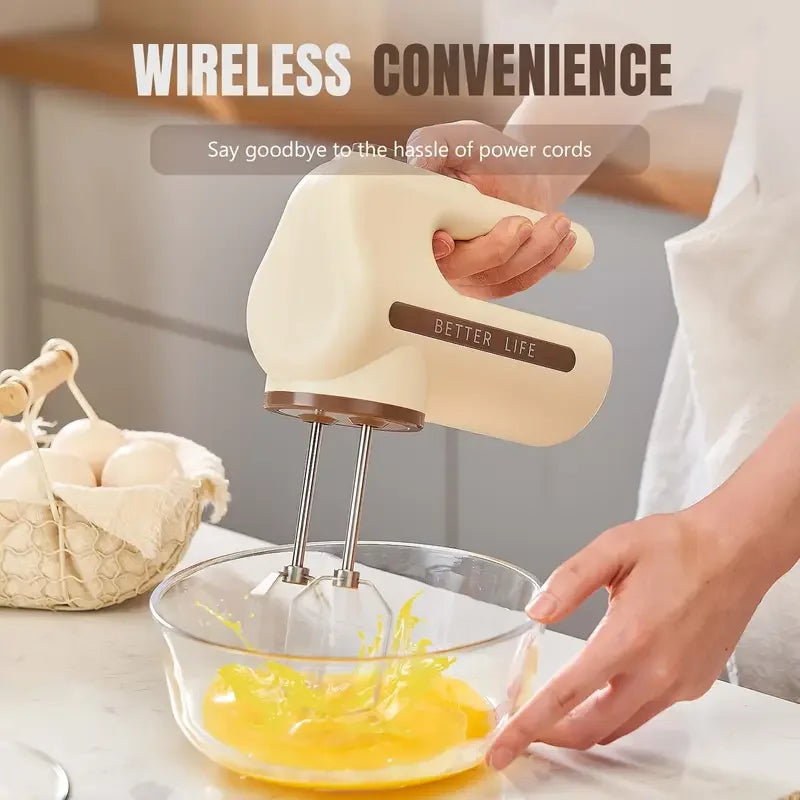MI Cordless Electric Hand Mixer 5 Speed With Two Detachable Whisks For Kitchen Baking