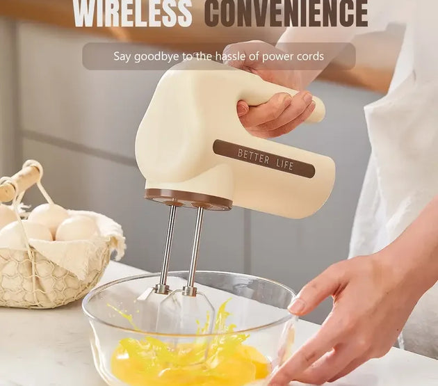 MI Cordless Electric Hand Mixer 5 Speed With Two Detachable Whisks For Kitchen Baking
