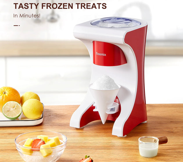 Shaved Ice Machine Snow Cone Machine, Reemix Slushie Machine for Snow Cone, Snowballs, Frozen Cocktails and More, Easy to DIY wi