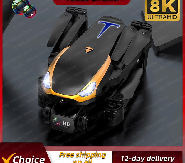 New Tesla Drone 8K Professional HD Camear RC Quadcopter Helicopter WIFI FPV Distance Avoid Obstacles Optical Flow Kid Gift Toy