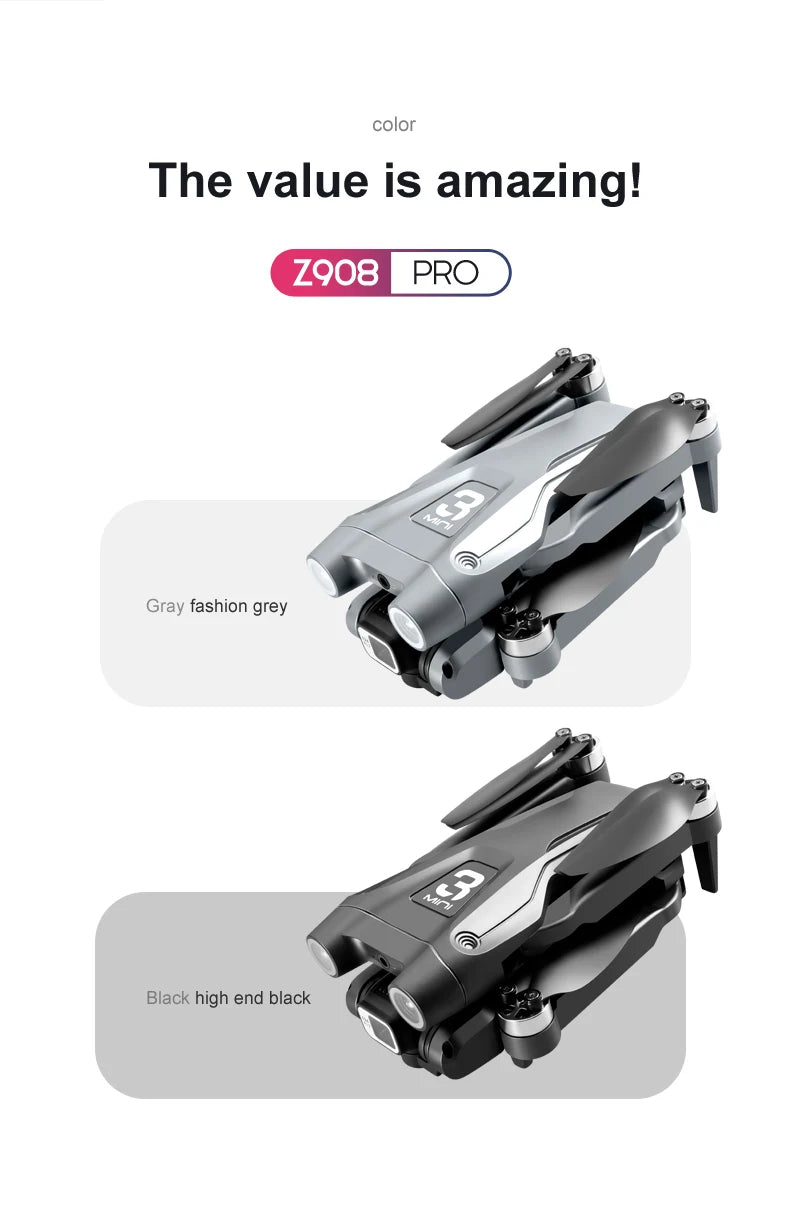 For Xiaomi Z908 Pro /MAX Drone 8K Professional Dual Camera GPS Avoidance Quadcopter Optical Flow Localization 3-side avoidance