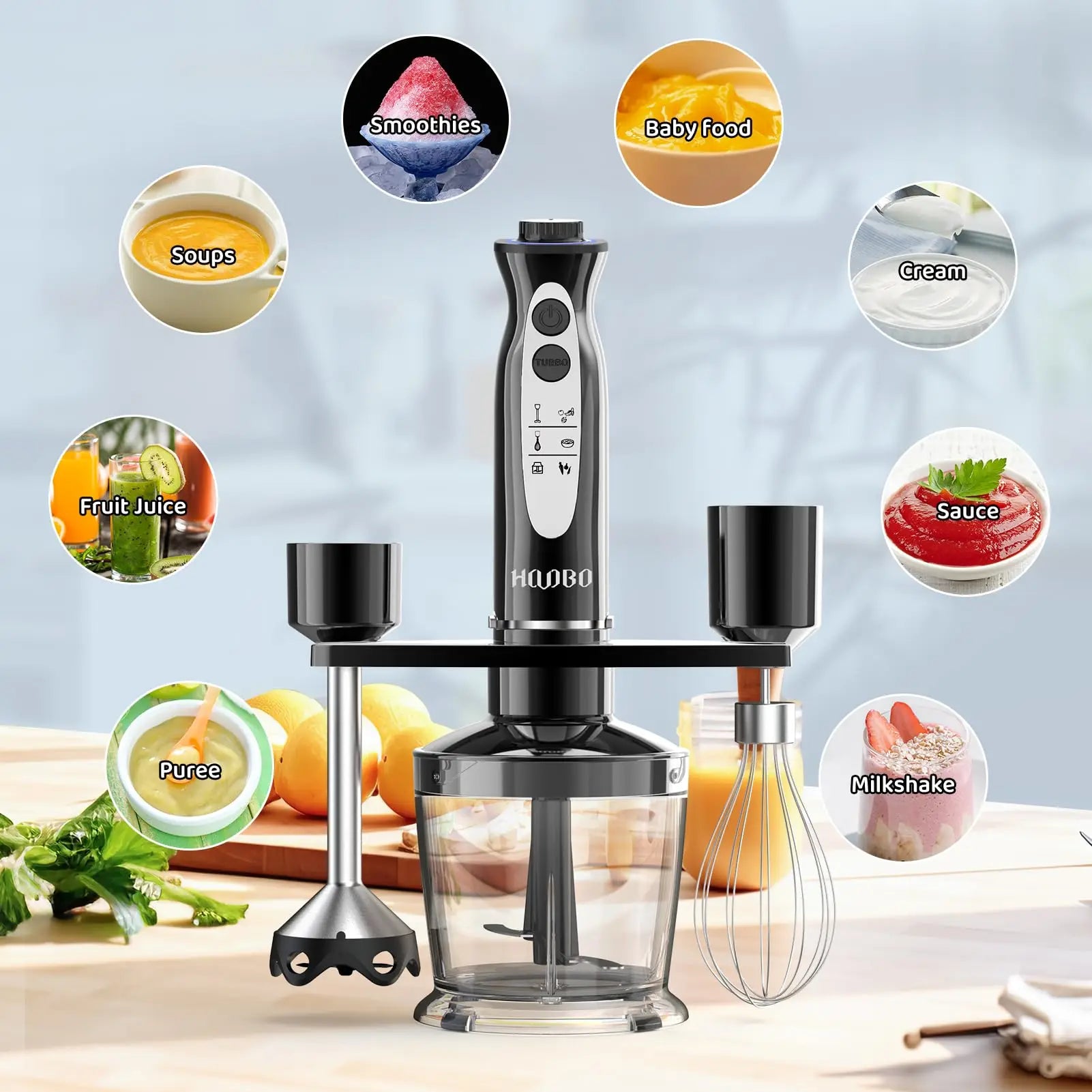 1000 Watt Powerful Handheld Immersion Blender, Vegetable Meat Immersion Egg Beater For Smoothies, Sauces, Baby Food Soups