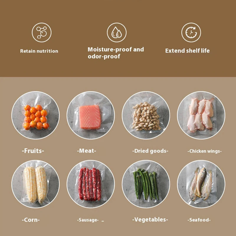 Automatic Packaging Machine for Home Kitchen Food Vacuum Sealer Electric Portable Household Food Sealing Packaging
