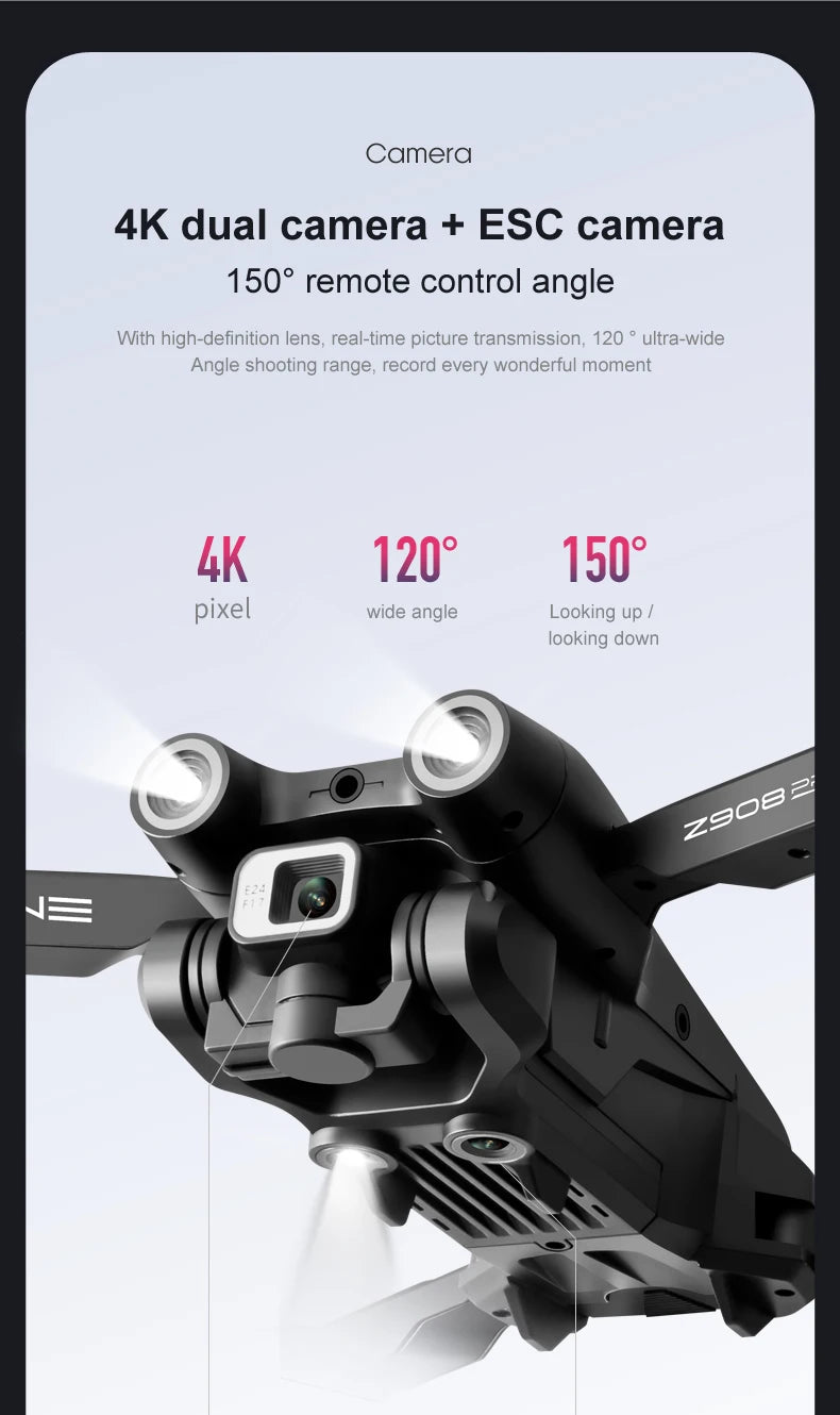 For Xiaomi Z908 Pro /MAX Drone 8K Professional Dual Camera GPS Avoidance Quadcopter Optical Flow Localization 3-side avoidance