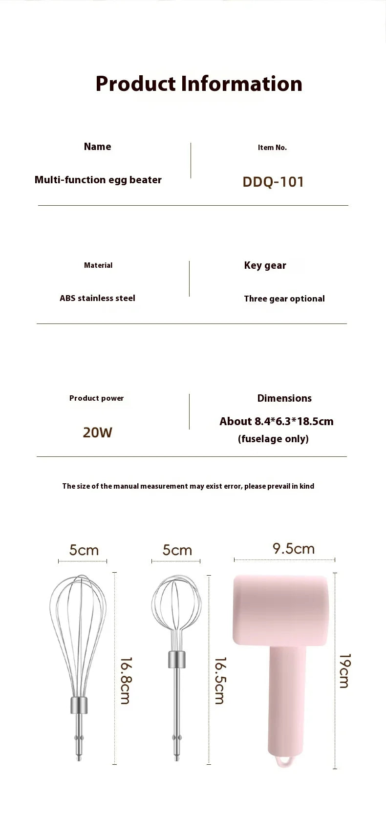 Hot Selling Portable Rechargeable Electric Hand-held Egg Beater Stainless Steel Mini Egg Whisk Electric Food Mixer for Kitchen