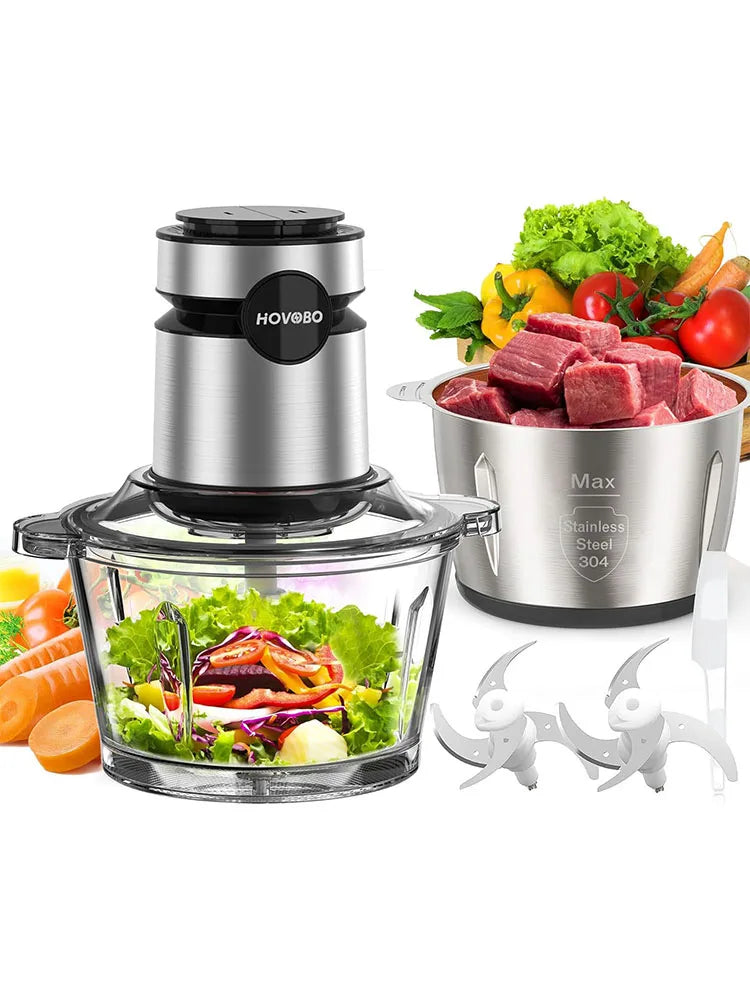2 Speeds  500W Electric Food Processor 2L Meat Grinder Mincer kitchen Blender Food Processor Slicer Vegetable Food Chopper Meat