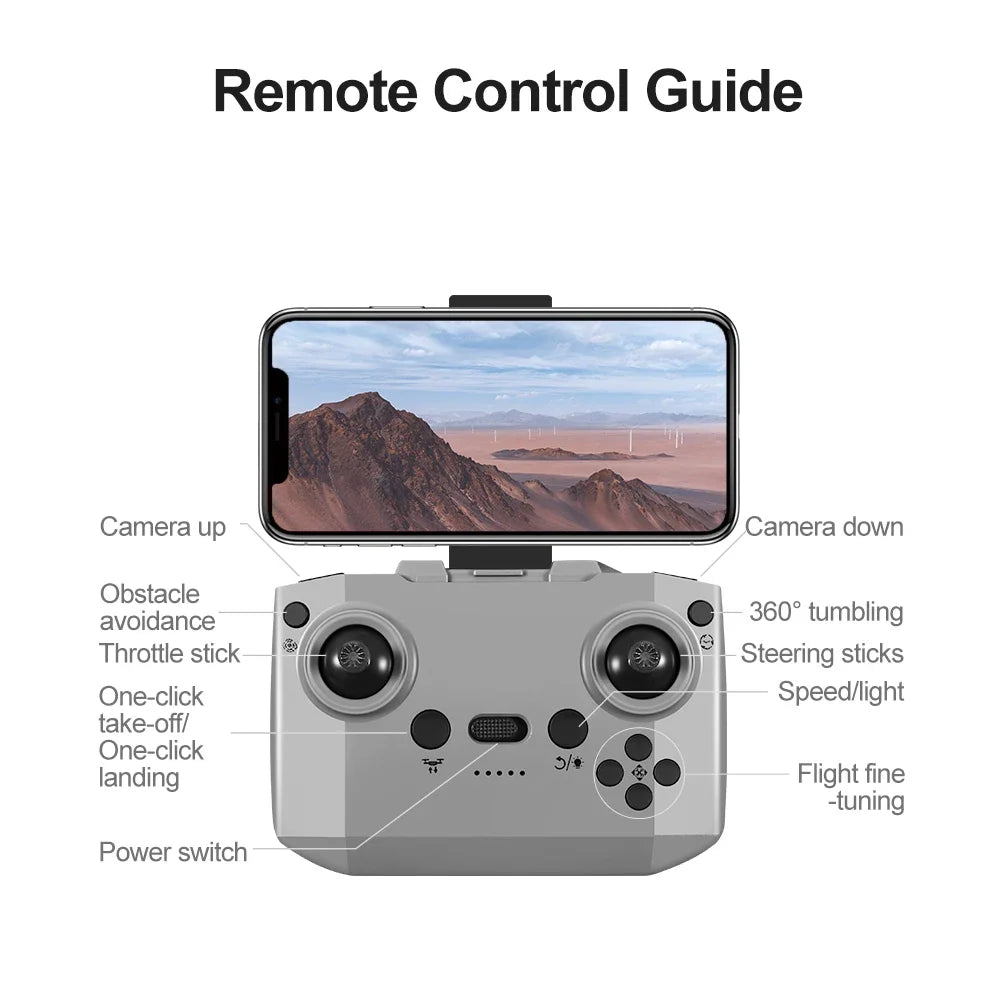 V66 Mini Drone 8K HD Camera Drones WiFi Obstacle Avoidance Foldable Quadcopter RC Helicopter Small Dron Toys for Kids Gift