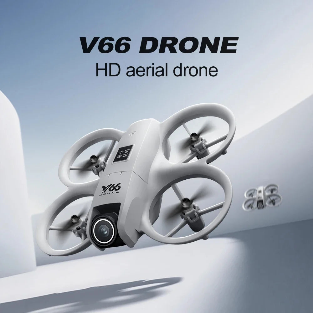 V66 Mini Drone 8K HD Camera Drones WiFi Obstacle Avoidance Foldable Quadcopter RC Helicopter Small Dron Toys for Kids Gift