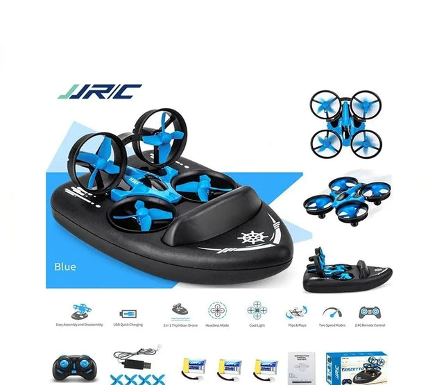 Upgraded JJRC H36F Mini Drone Helicopter 2.4G 4CH 6-Axis Gyro Speed 3D Flip Headless Mode RTF Boat Car Water Ground Air  3-mode