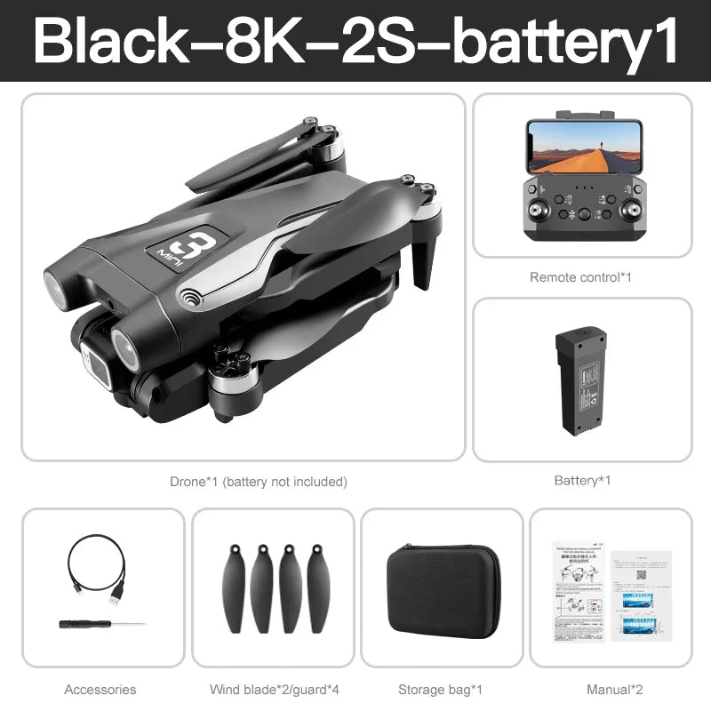 For Xiaomi Z908 Pro /MAX Drone 8K Professional Dual Camera GPS Avoidance Quadcopter Optical Flow Localization 3-side avoidance