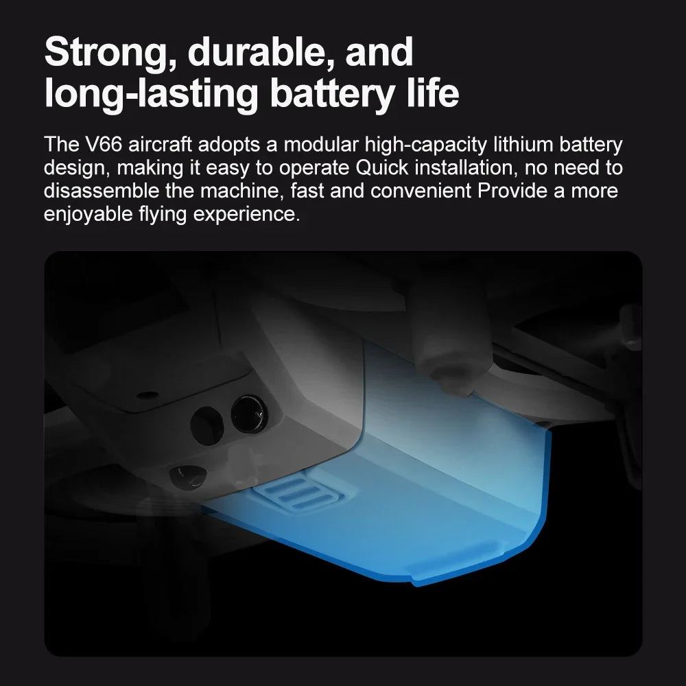 V66 Mini Drone 8K HD Camera Drones WiFi Obstacle Avoidance Foldable Quadcopter RC Helicopter Small Dron Toys for Kids Gift