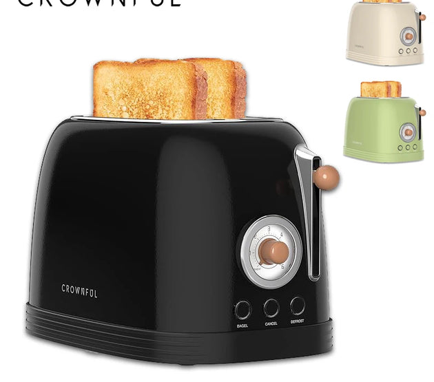 Crownful 2 Slices Bread Toaster for Sandwiches Waffles Extra Wide Slot Toasters Electric Kitchen Double Oven 120V Mini Toaster