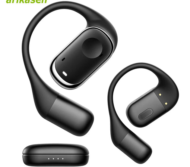 Open-Ear Headphones with Stable Comfort & Hi-Res Sound Pure Bass Boost Bluetooth 5.3 Earbuds OWS Wireless Headphones for Sports