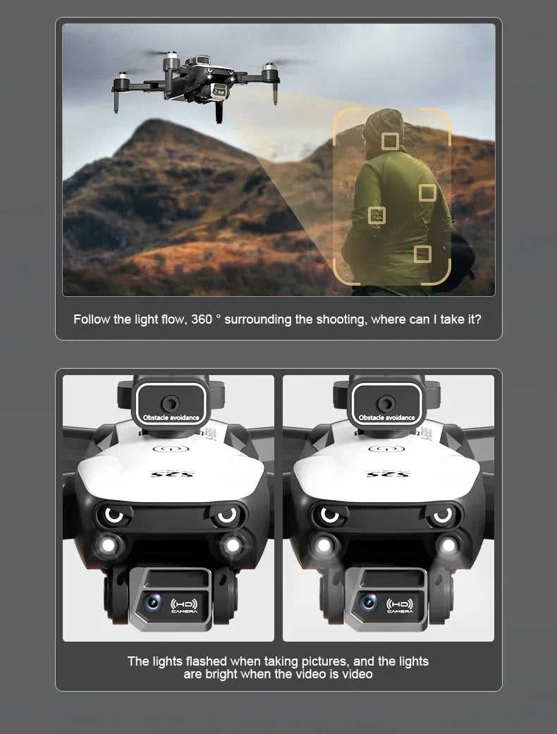 New S2S Mini Drone Profesional 8K HD Camera Fly 25Min Obstacle Avoidance Brushless Foldable Quadcopter Optical For Xiaomi