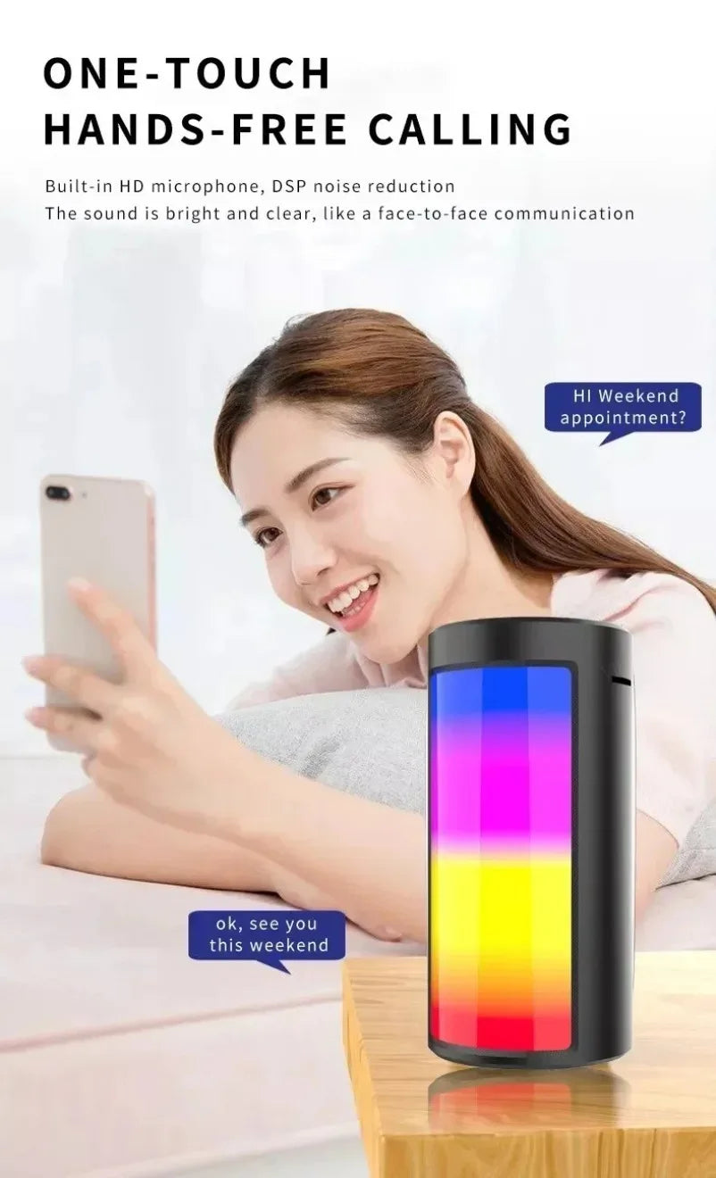 VIKEFON High Quality Wireless Bluetooth Speakers Powerful Portable Sound Box Subwoofer Audio Bass Player Sound System LED Light