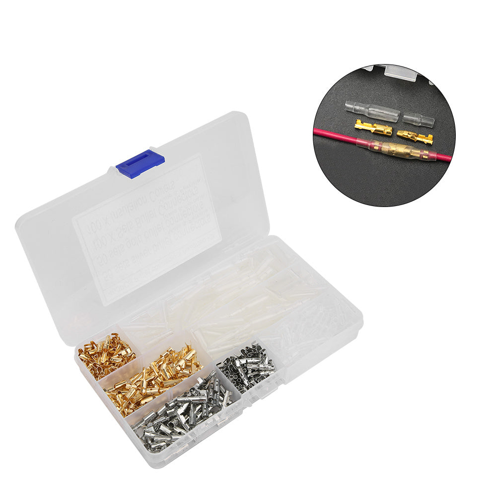 400PCS 4.0mm Male Female Bullet Connectors Cold pressed Car Electrical Connector Insulation Covers Kit