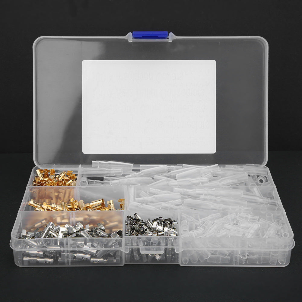 400PCS 4.0mm Male Female Bullet Connectors Cold pressed Car Electrical Connector Insulation Covers Kit